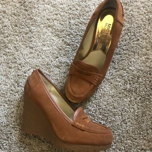Michael Kors suede leather rubber wedge